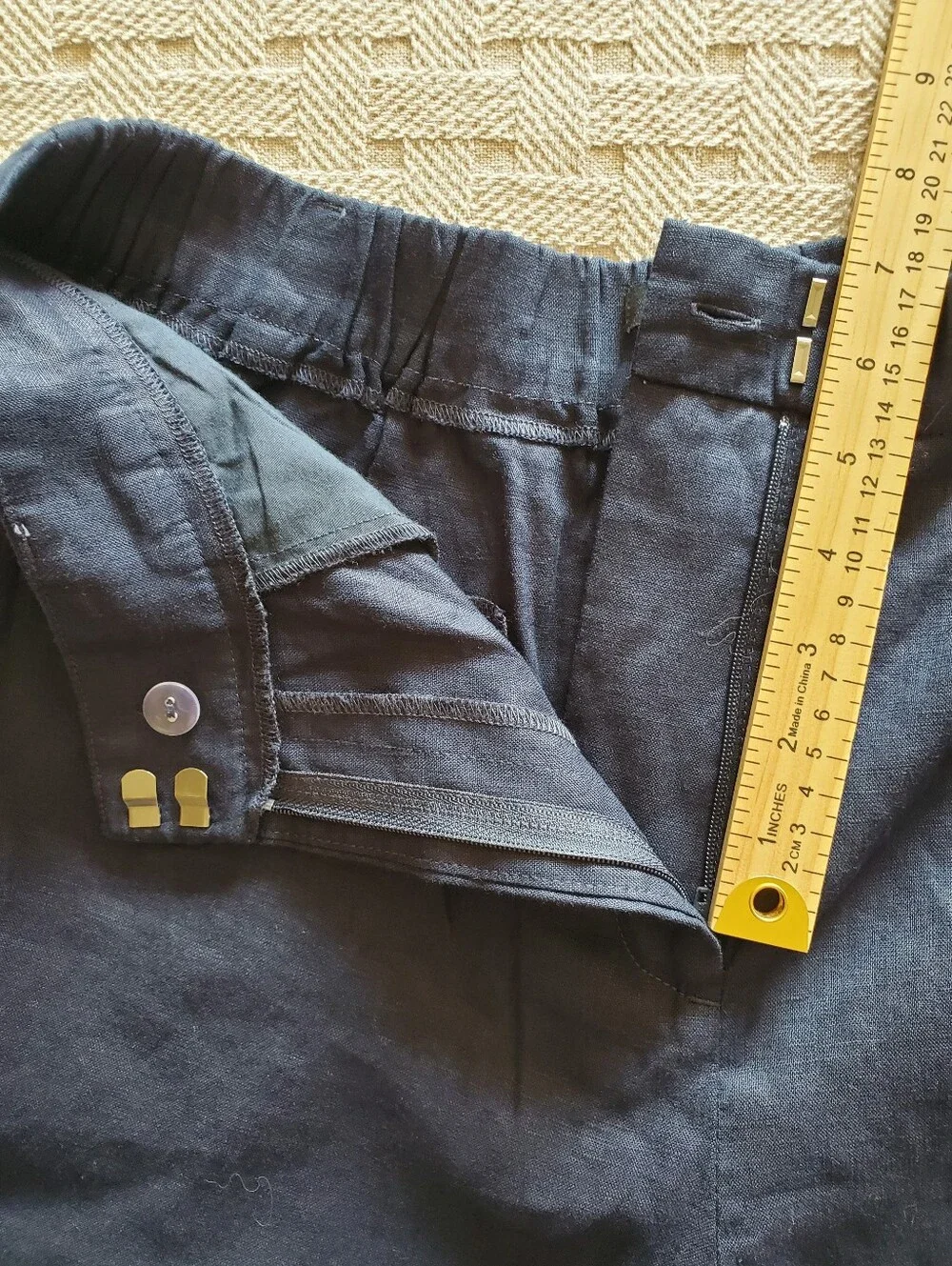 NWT Quince 100% European Linen Pleated Trouser Deep Navy